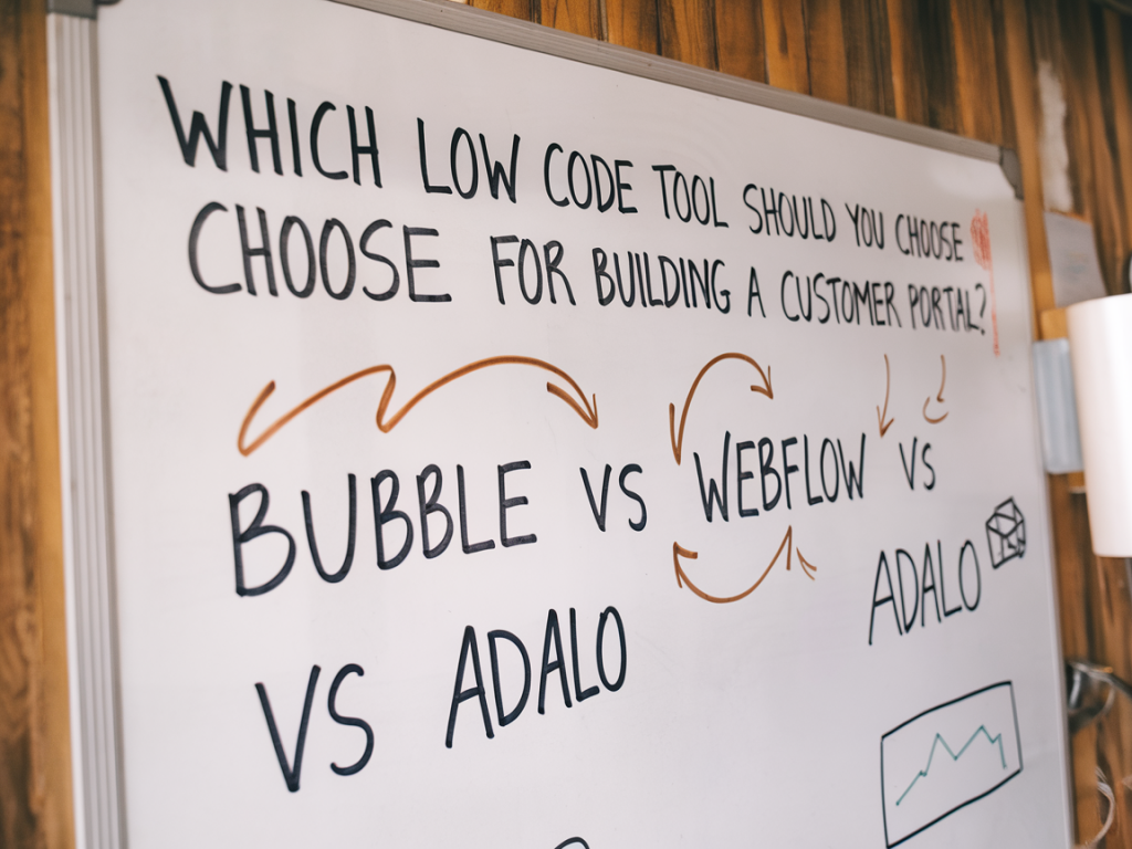 Which low-code tool should you choose for building a customer portal: Bubble vs. Webflow vs. Adalo