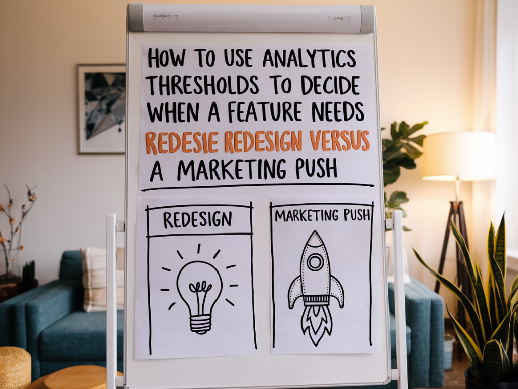 How to use analytics thresholds to decide when a feature needs redesign versus a marketing push