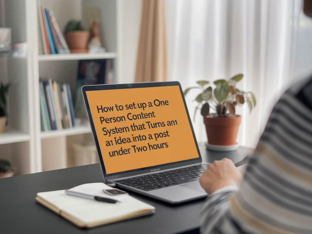 How to set up a one-person content system that turns an idea into a post in under two hours