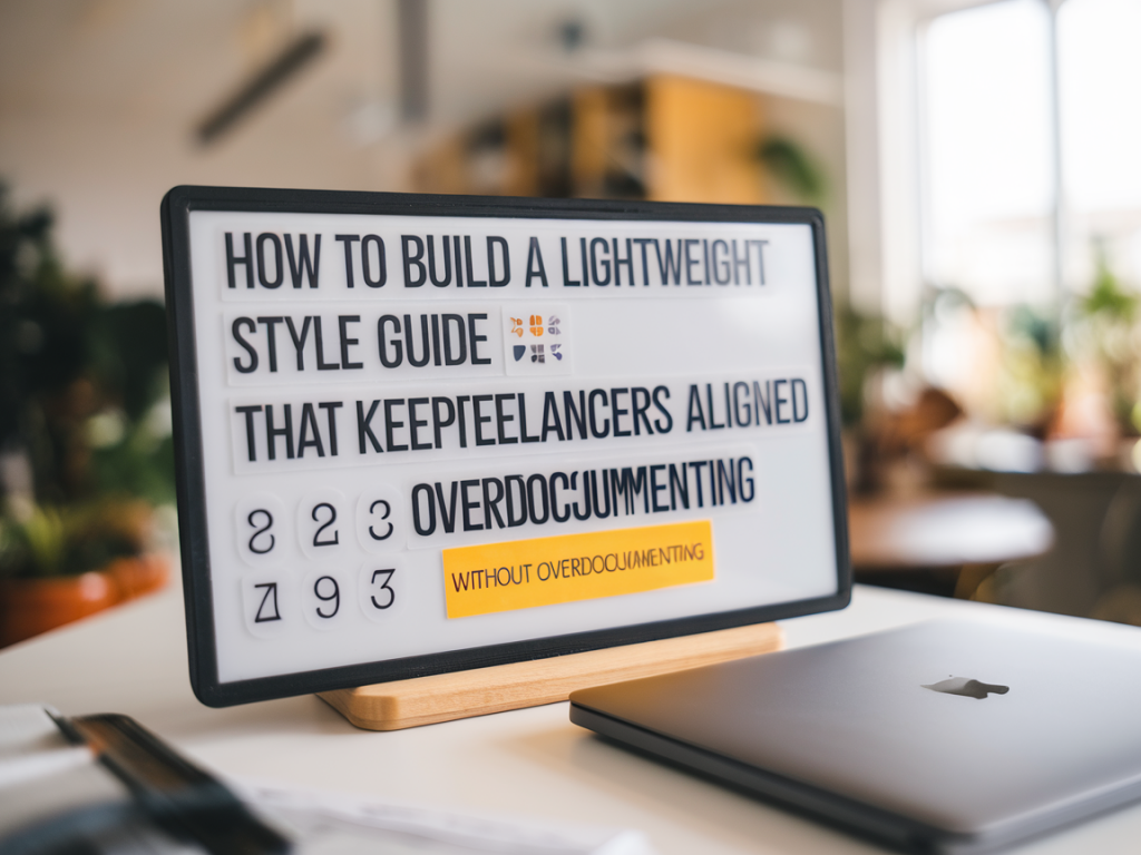 How to build a lightweight style guide that keeps freelancers aligned without overdocumenting